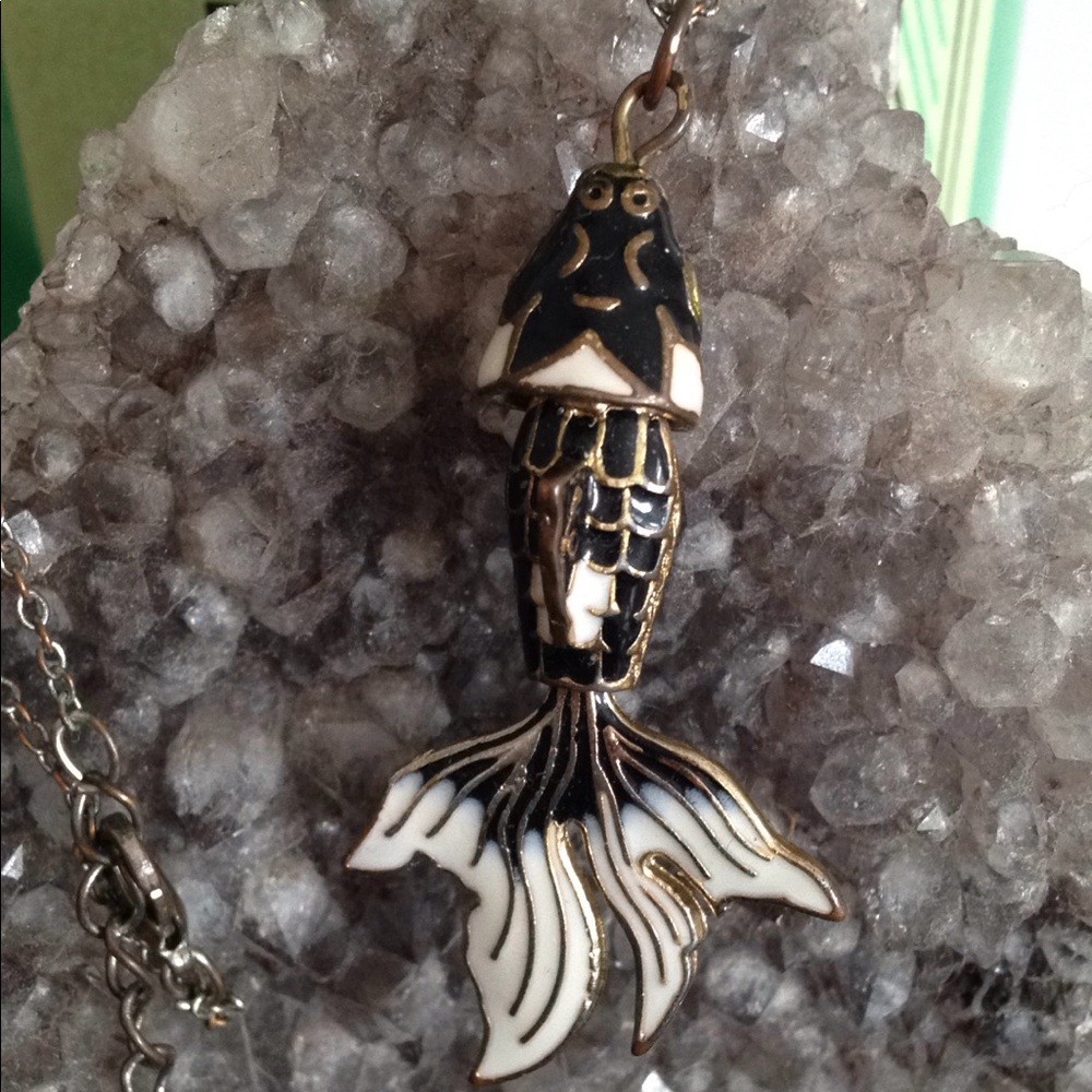 Vintage inspired koi fish necklace